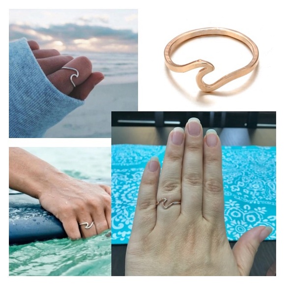 💙💎GRATEFUL💙MAKER💎💙 Jewelry - NEW!💎💙💎ROSE💗GOLDEN💛OCEAN🌊WAVE RING SZ 7 GIFT